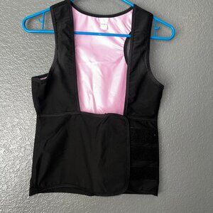 Women’s Sauna Vest Sweat Shaper Tank Top Black Pink Size L